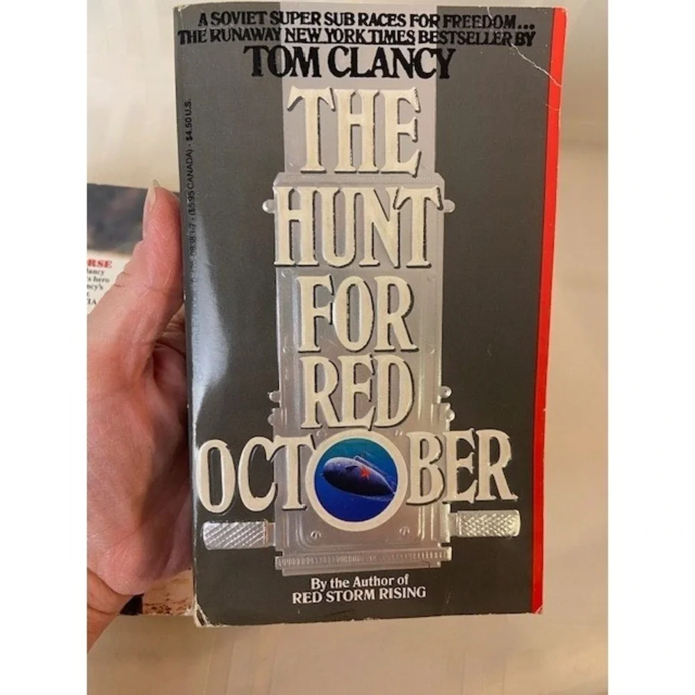 Tom Clancy The Hunt for Red October & Without Remorse Paperback Book Lot Vintage